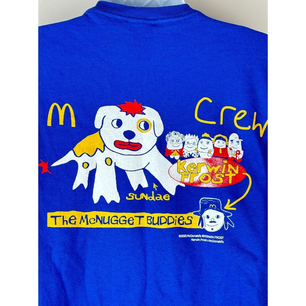 Limited Edition 2023 McDonald's Kerwin Frost McNugget Buddies Blue TShirt Large - Picture 7 of 8